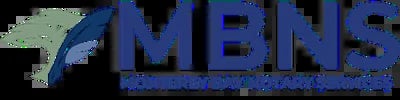 MBNS logo with stylized bird wing graphic in blue and green