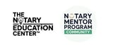Logos for The Notary Education Center and Notary Mentor Program Community