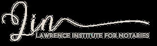 Lawrence Institute for Notaries logo with stylized script lettering